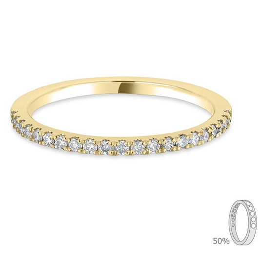 Classic Flat Court- Yellow Gold Diamond Ring - Ksenia Mirella Jewellery