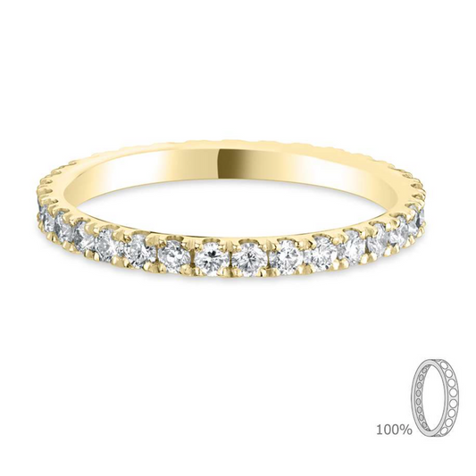 Classic Flat Court- Yellow Gold Diamond Ring - Ksenia Mirella Jewellery