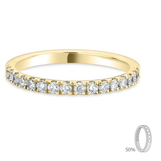 Classic Flat Court- Yellow Gold Diamond Ring - Ksenia Mirella Jewellery