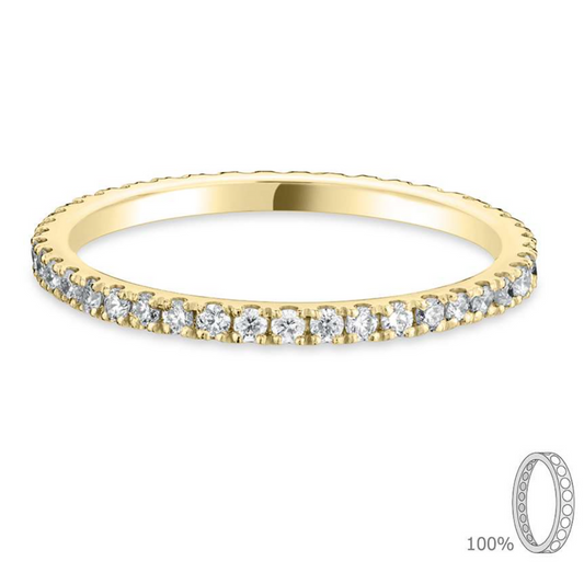 Classic Flat Court- Yellow Gold Diamond Ring - Ksenia Mirella Jewellery
