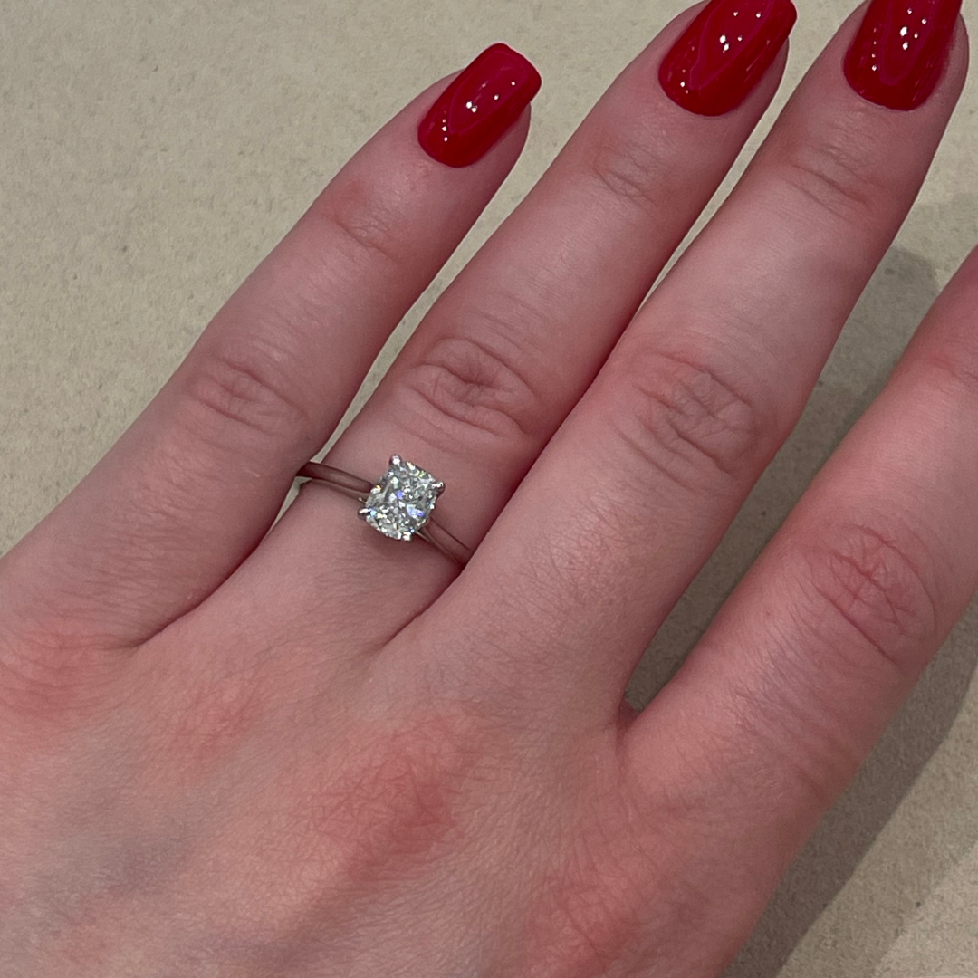 Lab-Grown Classic- Cushion Cut Solitaire - Ksenia Mirella Jewellery