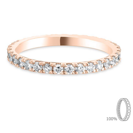 Classic Flat Court-Rose Gold Diamond Ring - Ksenia Mirella Jewellery