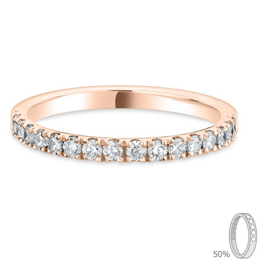 Classic Flat Court- Rose Gold Diamond Ring - Ksenia Mirella Jewellery