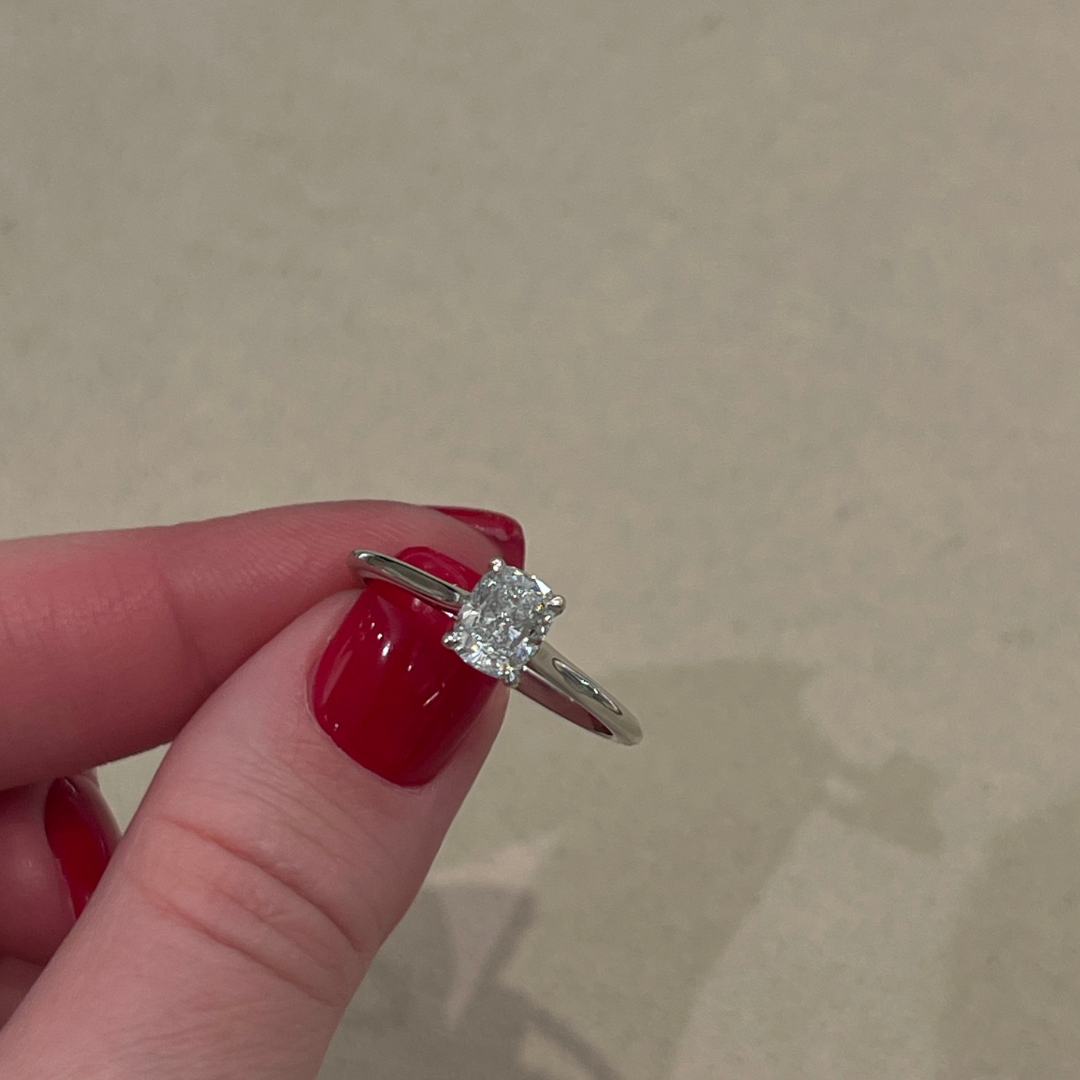 Lab-Grown Classic- Cushion Cut Solitaire - Ksenia Mirella Jewellery