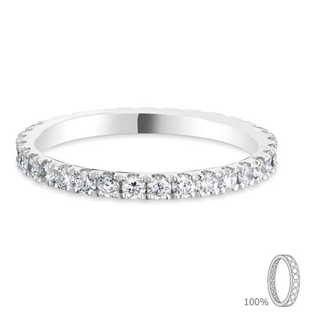 Classic Flat Court-White Gold Diamond Ring
