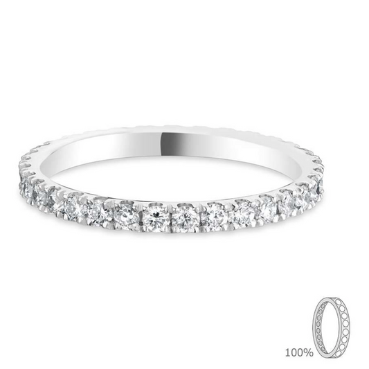 Classic Flat Court-White Gold Diamond Ring - Ksenia Mirella Jewellery