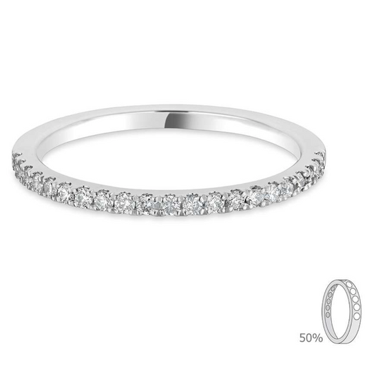 Classic Flat Court- White Gold Diamond Ring - Ksenia Mirella Jewellery