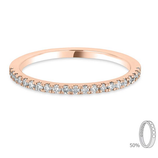 Classic Flat Court- Rose Gold Diamond Ring - Ksenia Mirella Jewellery