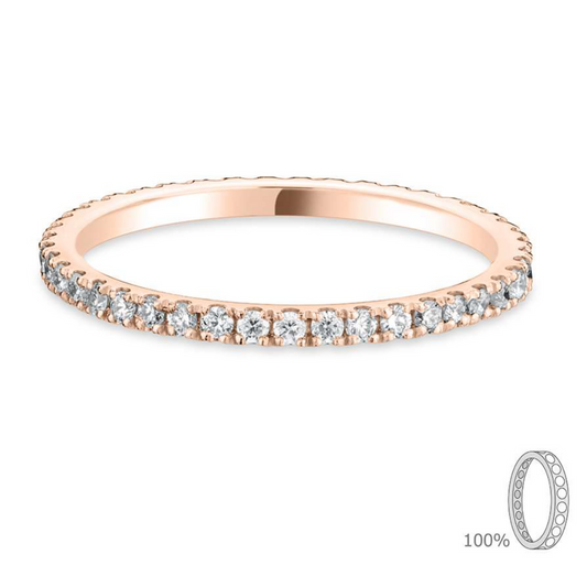 Classic Flat Court- Rose Gold Diamond Ring - Ksenia Mirella Jewellery