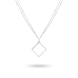 Geo - White Gold Necklace - Ksenia Mirella Jewellery 