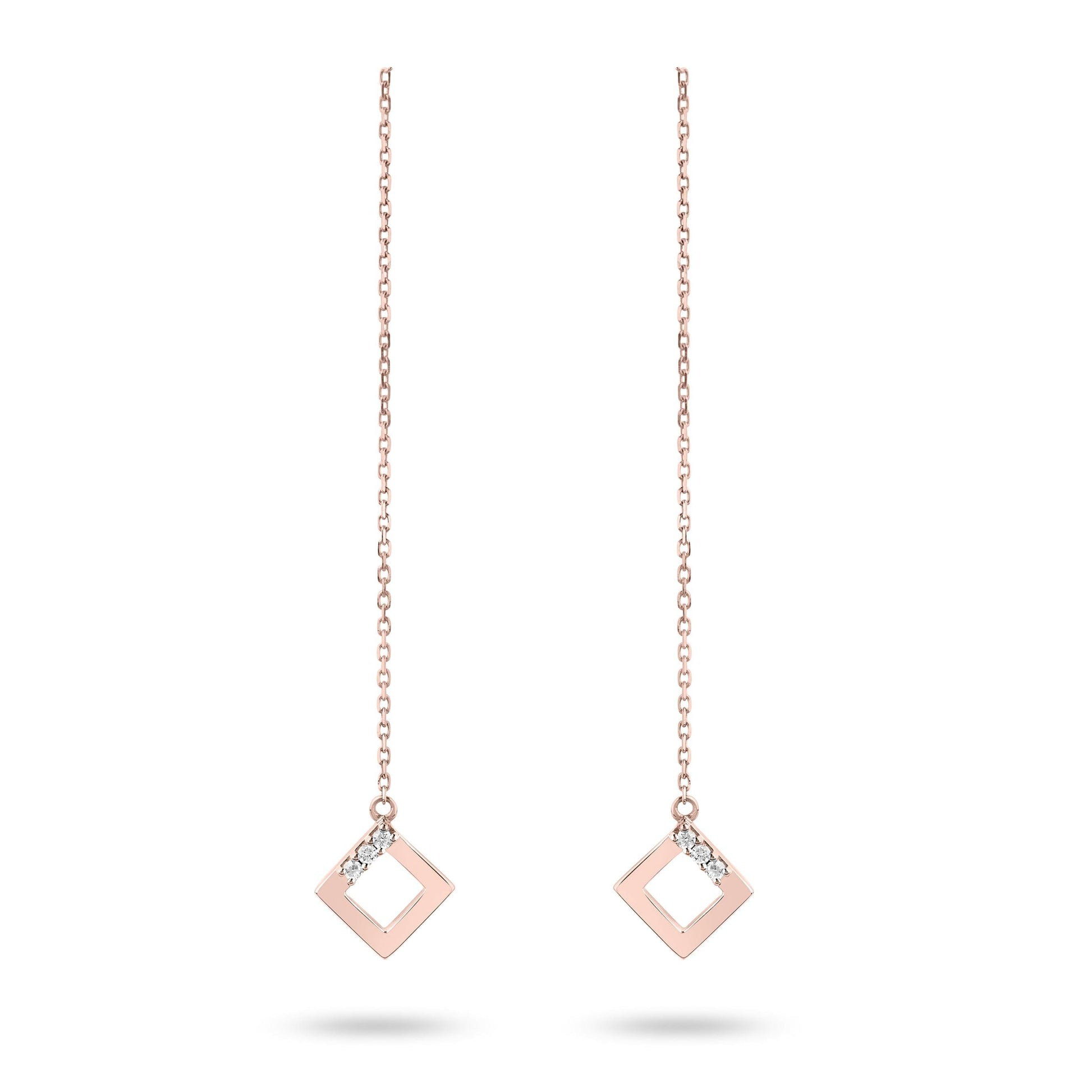 Geo - Rose Gold Chain Earrings - Ksenia Mirella Jewellery