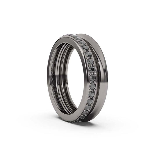 Prima - Black Gold Black Diamond Ring - Ksenia Mirella Jewellery