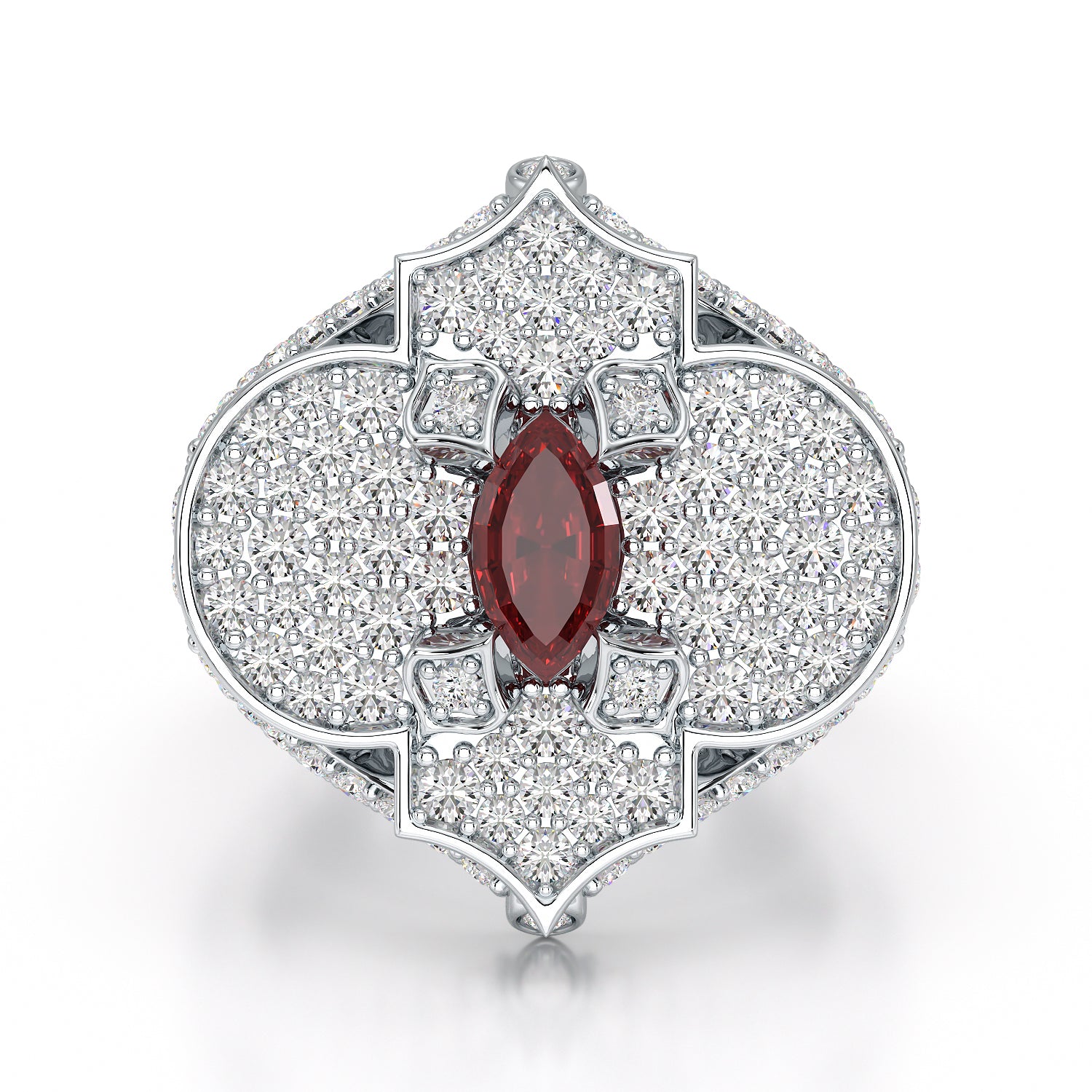 Regal-White Gold Ruby Ring - Ksenia Mirella Jewellery