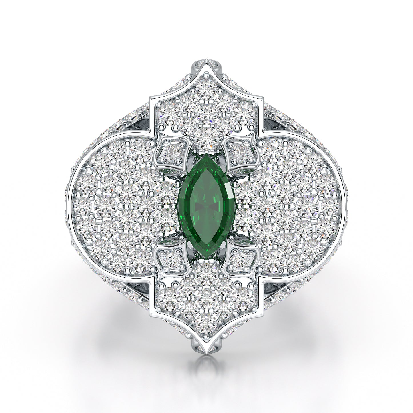 Regal-White Gold Emerald Ring - Ksenia Mirella Jewellery