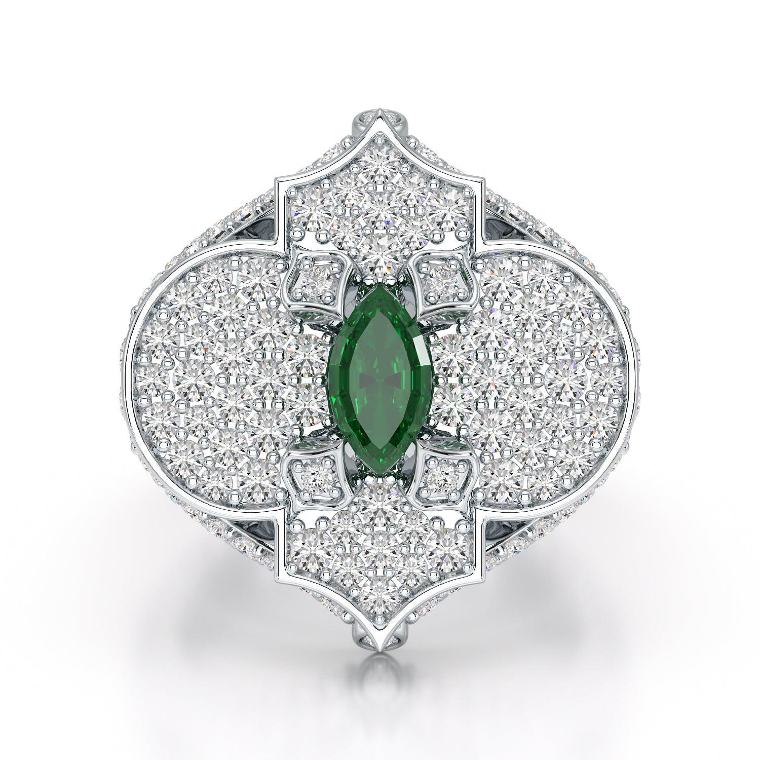 Regal-White Gold Emerald Ring - Ksenia Mirella Jewellery