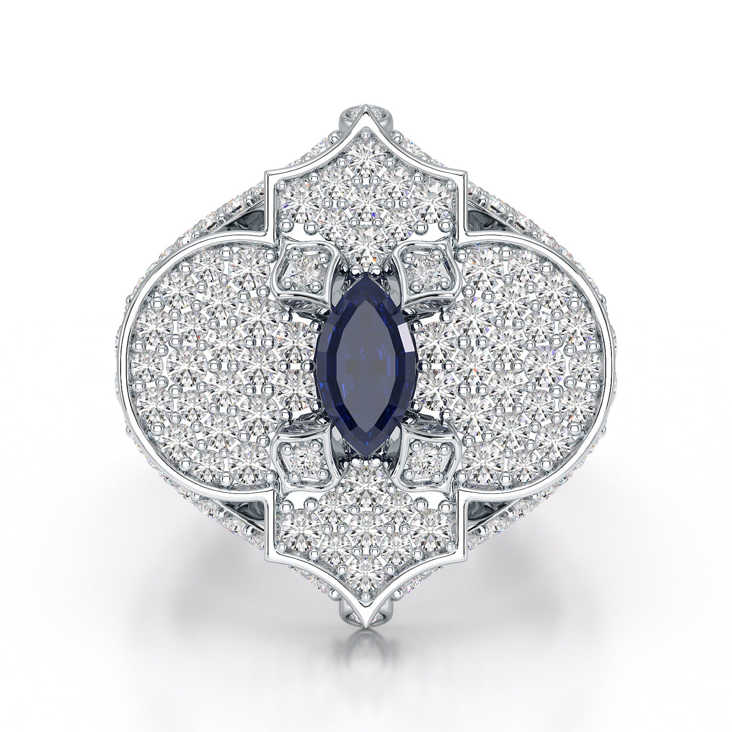 Regal-White Gold Sapphire Ring - Ksenia Mirella Jewellery