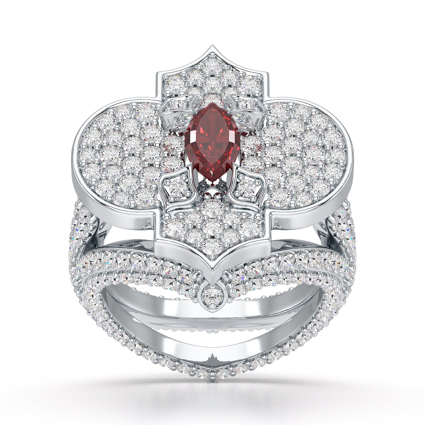 Regal-White Gold Ruby Ring - Ksenia Mirella Jewellery