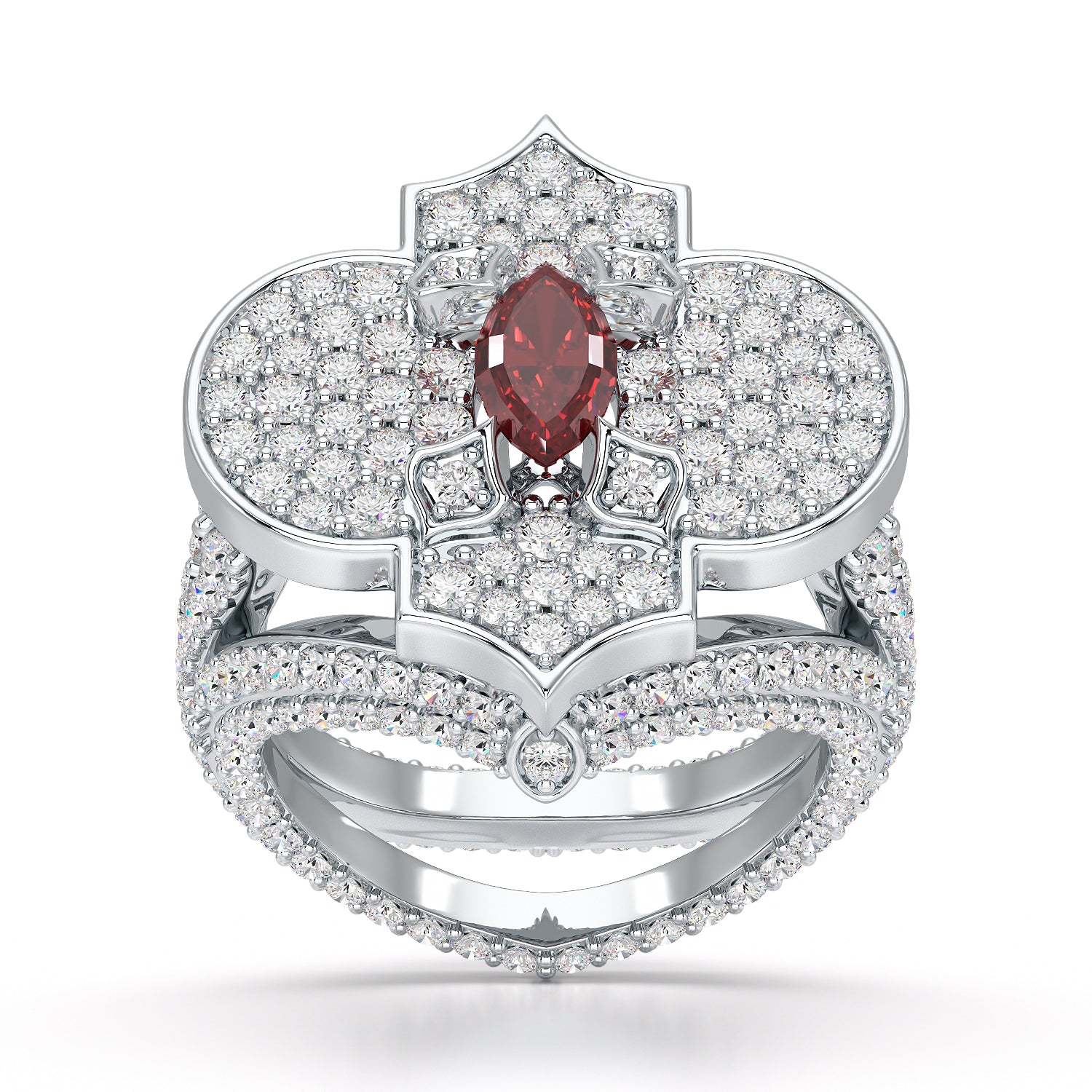 Regal-White Gold Ruby Ring - Ksenia Mirella Jewellery