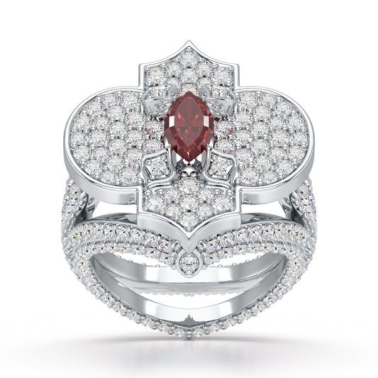 Regal-White Gold Ruby Ring - Ksenia Mirella Jewellery
