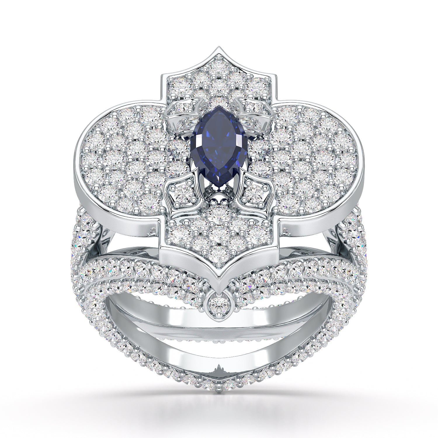Regal-White Gold Sapphire Ring - Ksenia Mirella Jewellery