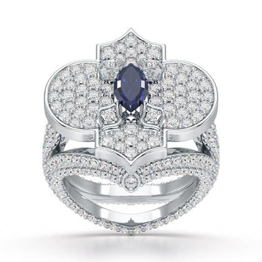 Regal-White Gold Sapphire Ring - Ksenia Mirella Jewellery