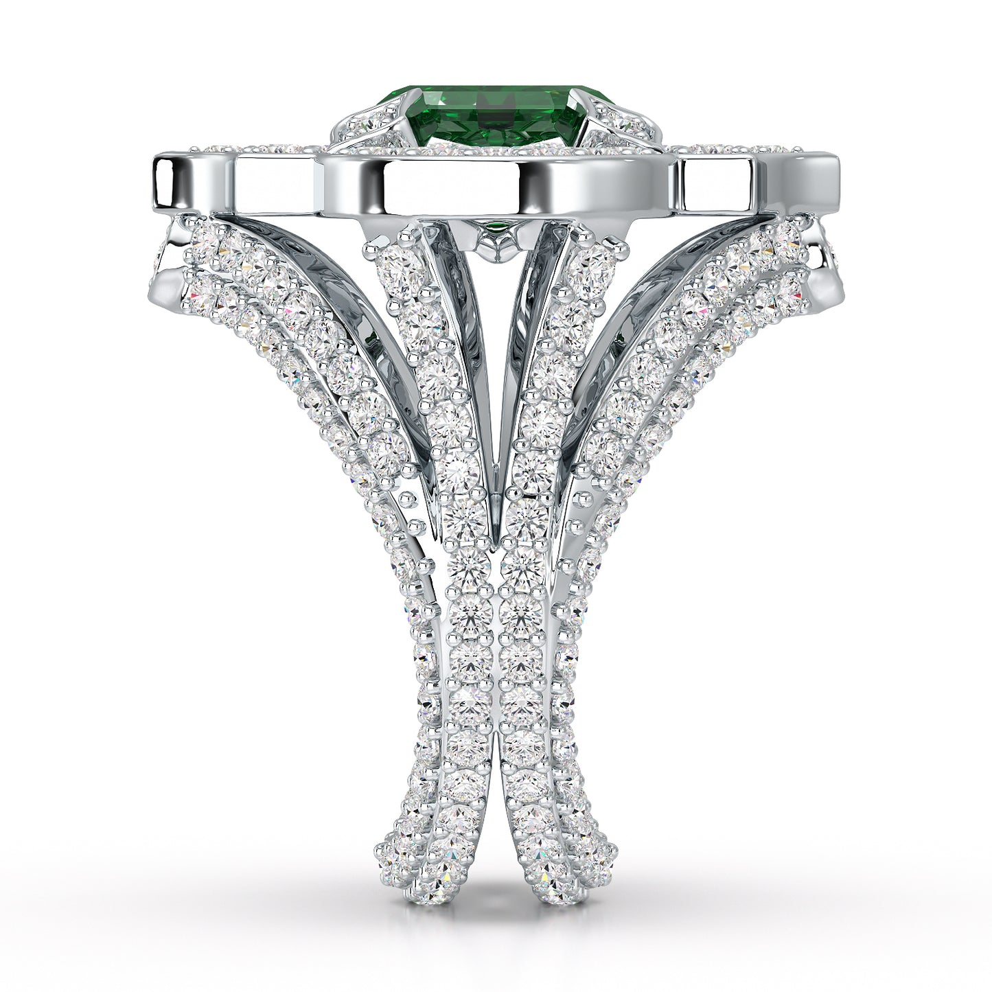 Regal-White Gold Emerald Ring - Ksenia Mirella Jewellery