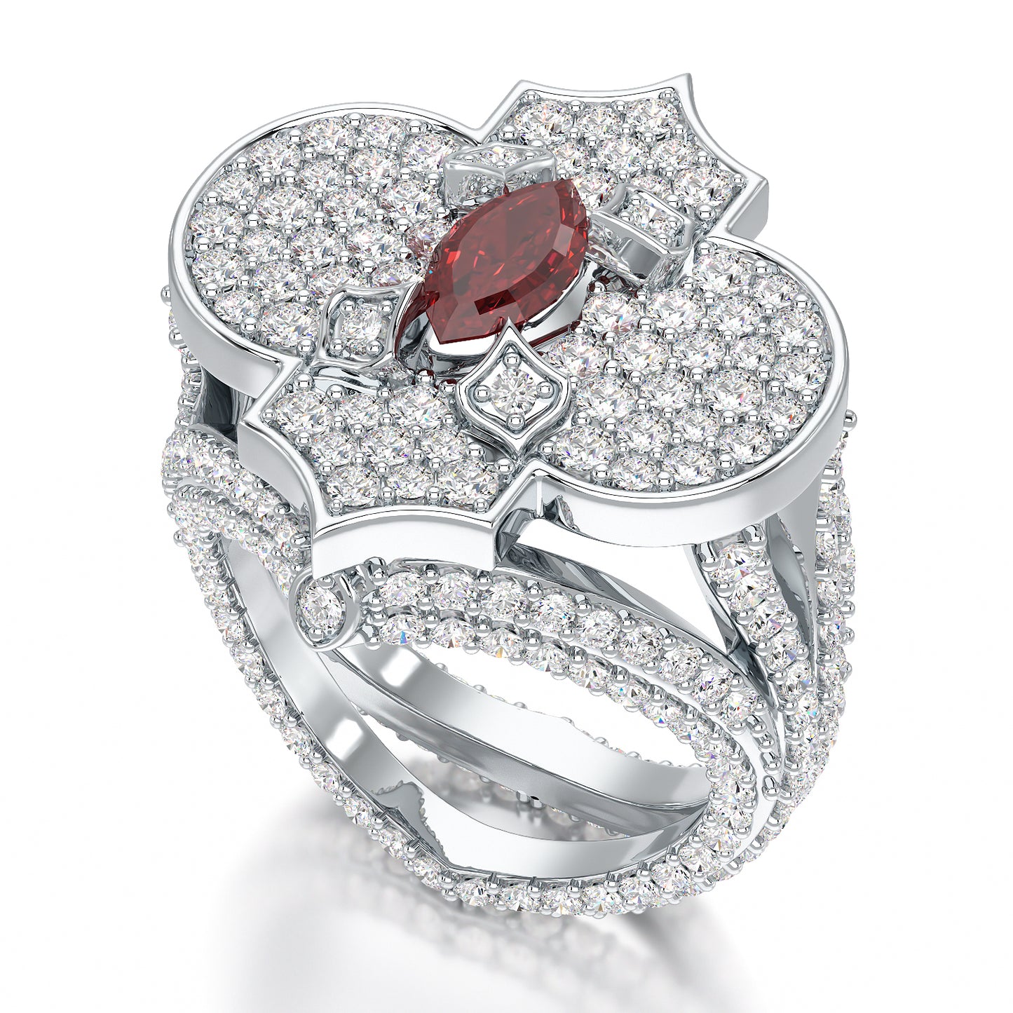 Regal-White Gold Ruby Ring - Ksenia Mirella Jewellery