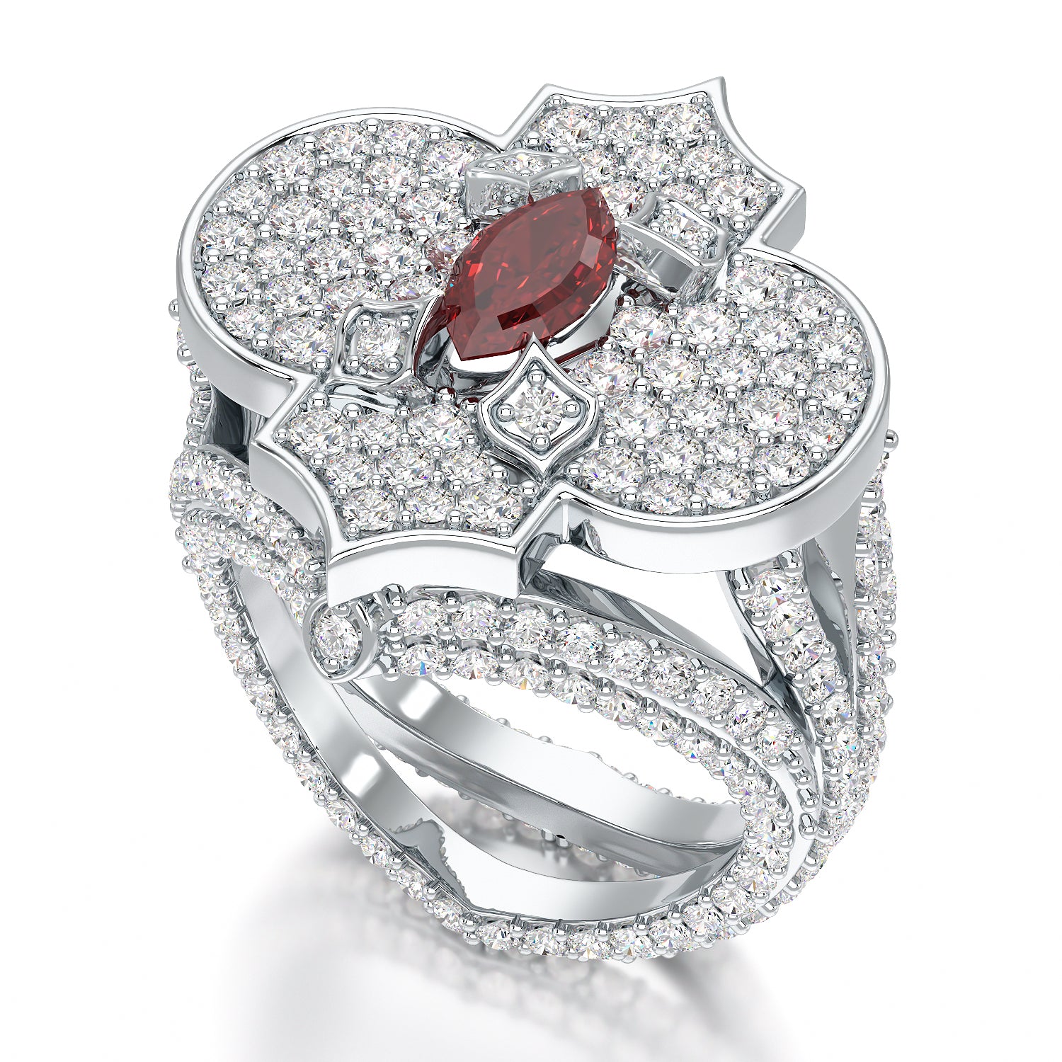 Regal-White Gold Ruby Ring - Ksenia Mirella Jewellery