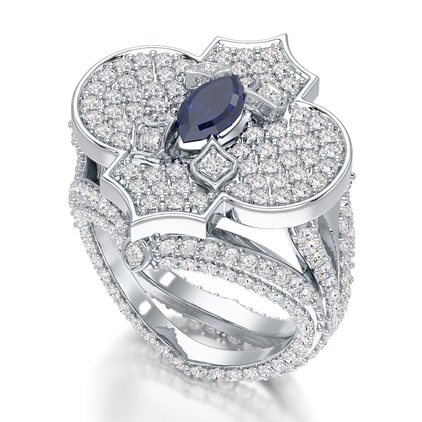 Regal-White Gold Sapphire Ring - Ksenia Mirella Jewellery