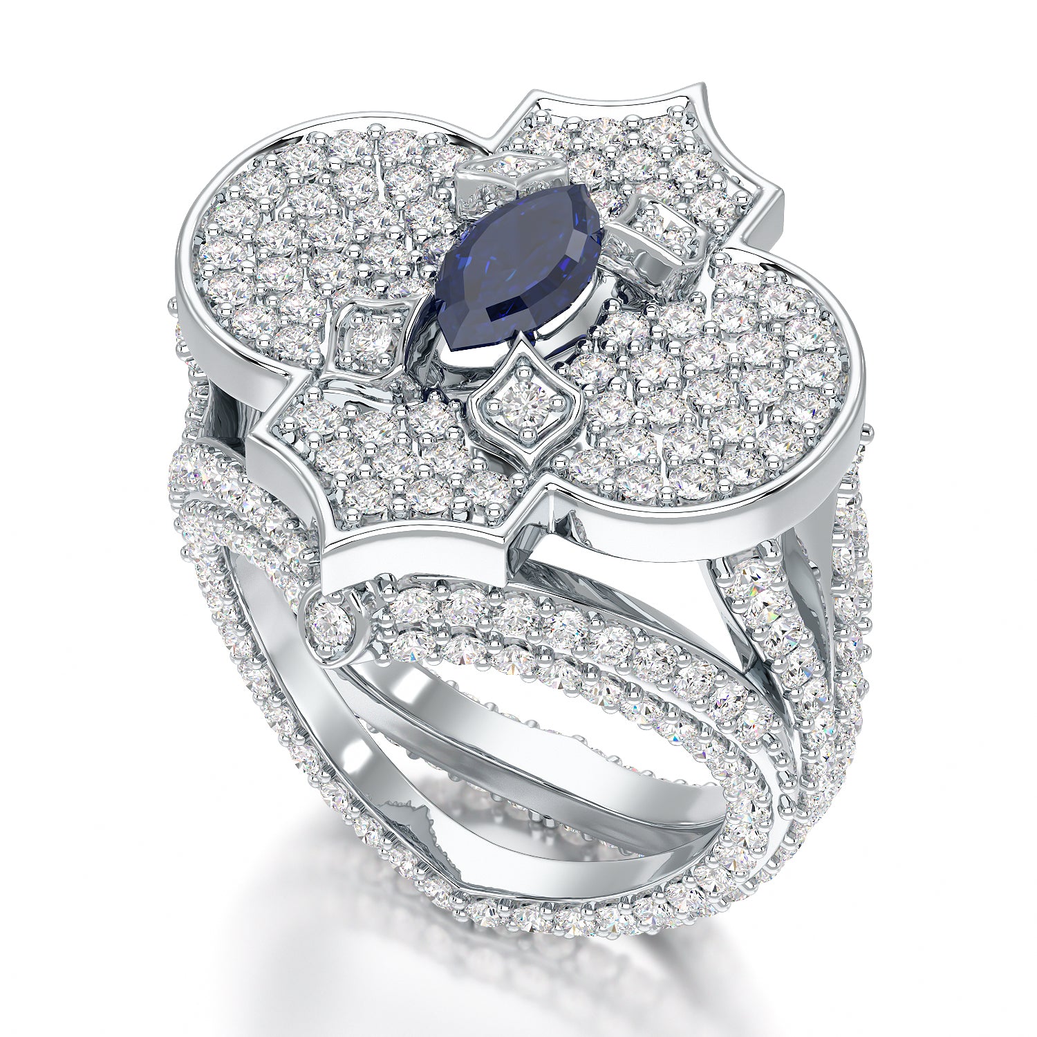 Regal-White Gold Sapphire Ring - Ksenia Mirella Jewellery