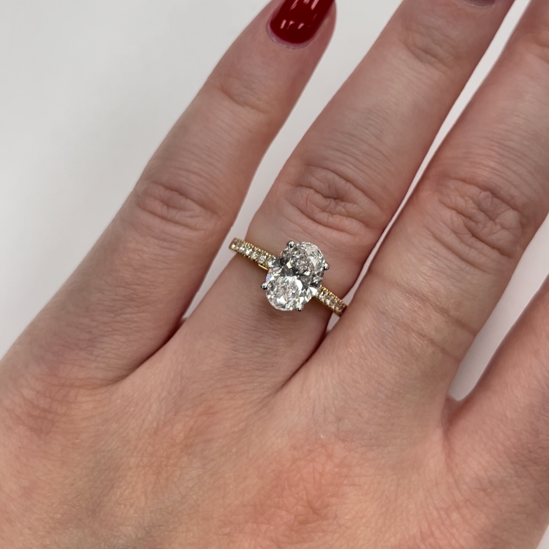 Lab-Grown Classic- Oval Cut Diamond Band Ring - Ksenia Mirella Jewellery