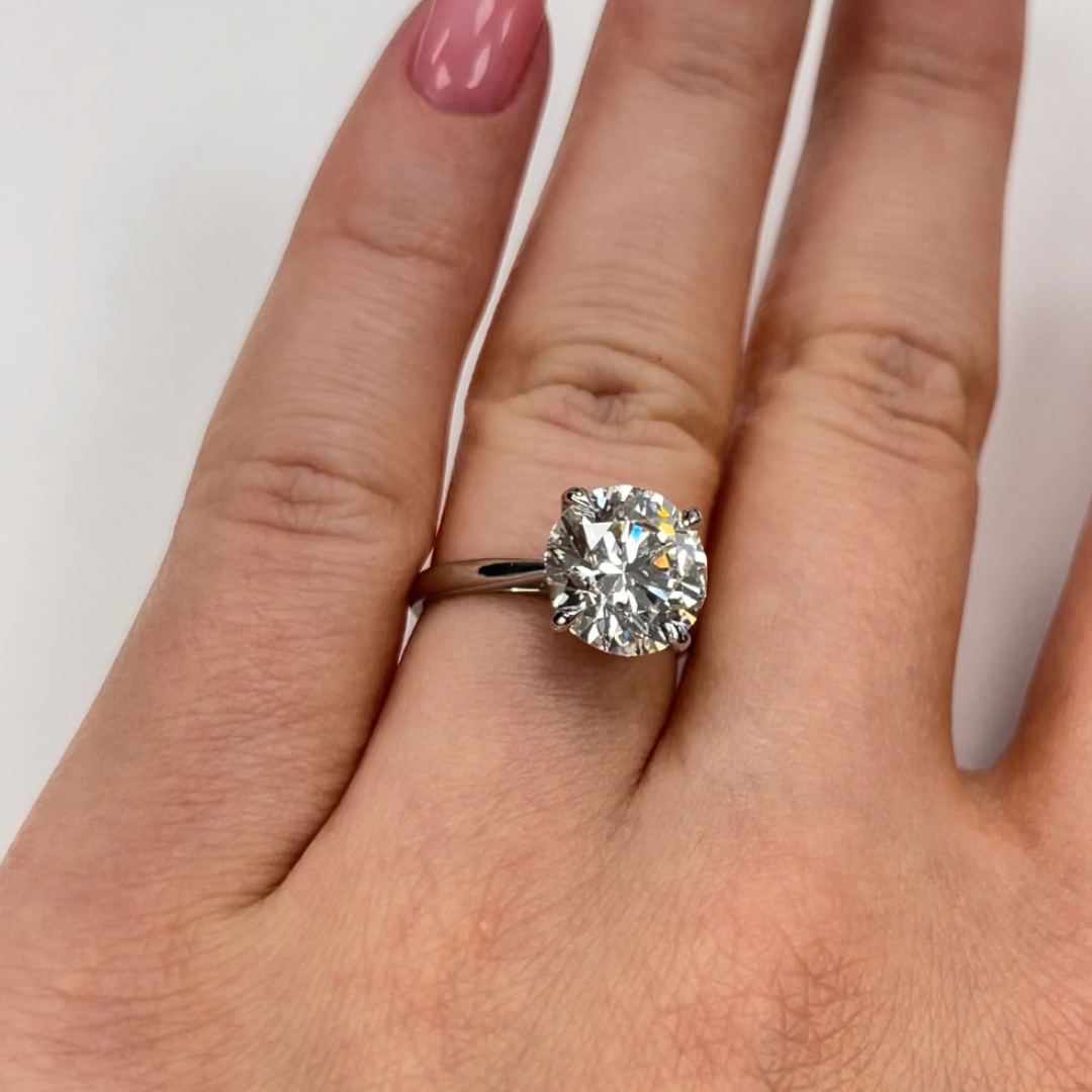 Lab-Grown Classic- Brilliant Cut Platinum Solitaire - Ksenia Mirella Jewellery