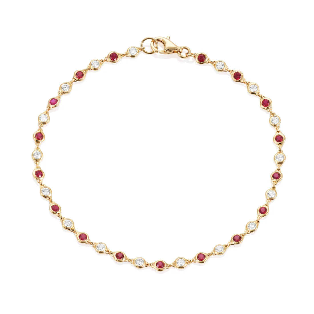 Regal Chain | Yellow Gold Ruby & Diamond Bracelet