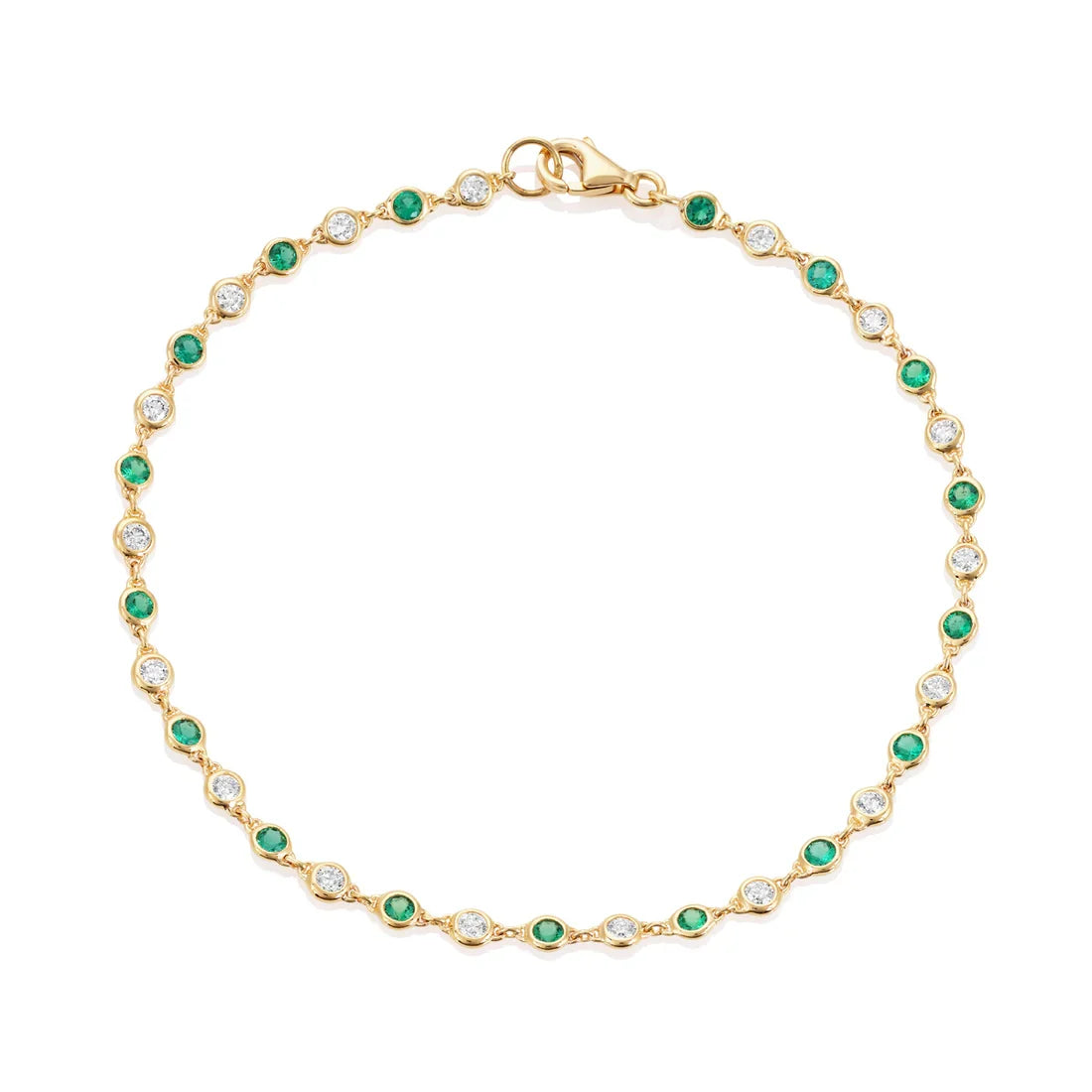 Regal Chain | Yellow Gold Emerald & Diamond Bracelet