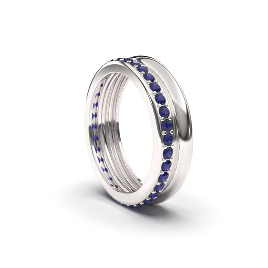 Prima - White Gold Blue Sapphire Ring - Ksenia Mirella Jewellery