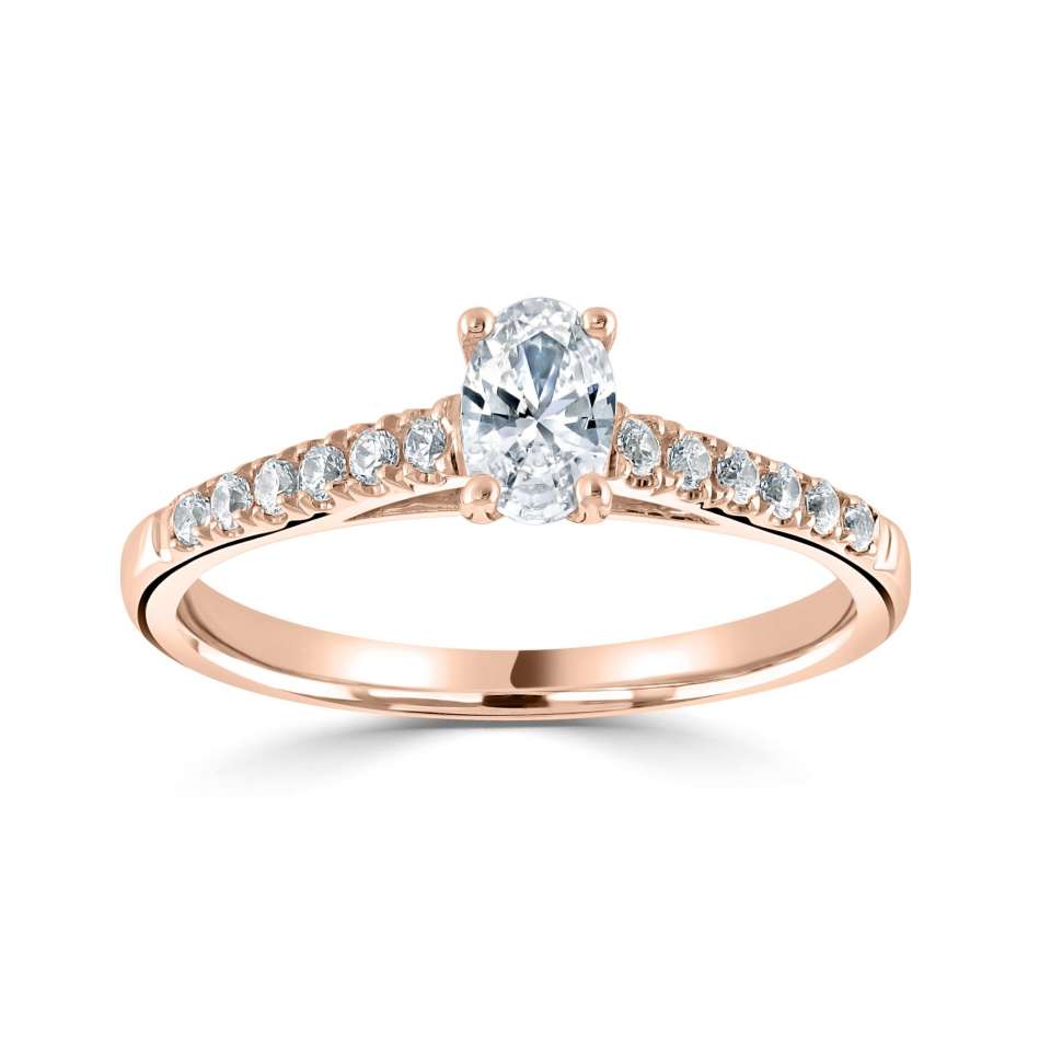 Lab-Grown Classic- Oval Cut Diamond Band Ring - Ksenia Mirella Jewellery