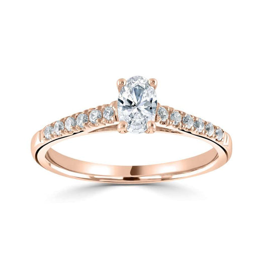 Lab-Grown Classic- Oval Cut Diamond Band Ring - Ksenia Mirella Jewellery