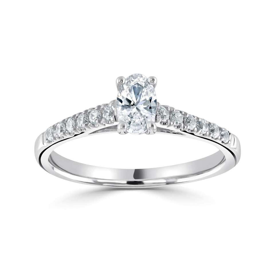 Lab-Grown Classic- Oval Cut Diamond Band Ring - Ksenia Mirella Jewellery