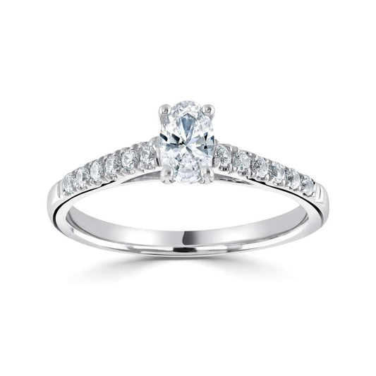 Lab-Grown Classic- Oval Cut Diamond Band Ring - Ksenia Mirella Jewellery