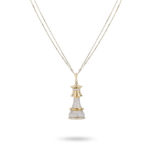 The Queen Power -Yellow Gold White Diamonds Necklace - Ksenia Mirella Jewellery 