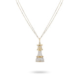 The Queen Power -Yellow Gold White Diamonds Necklace - Ksenia Mirella Jewellery 