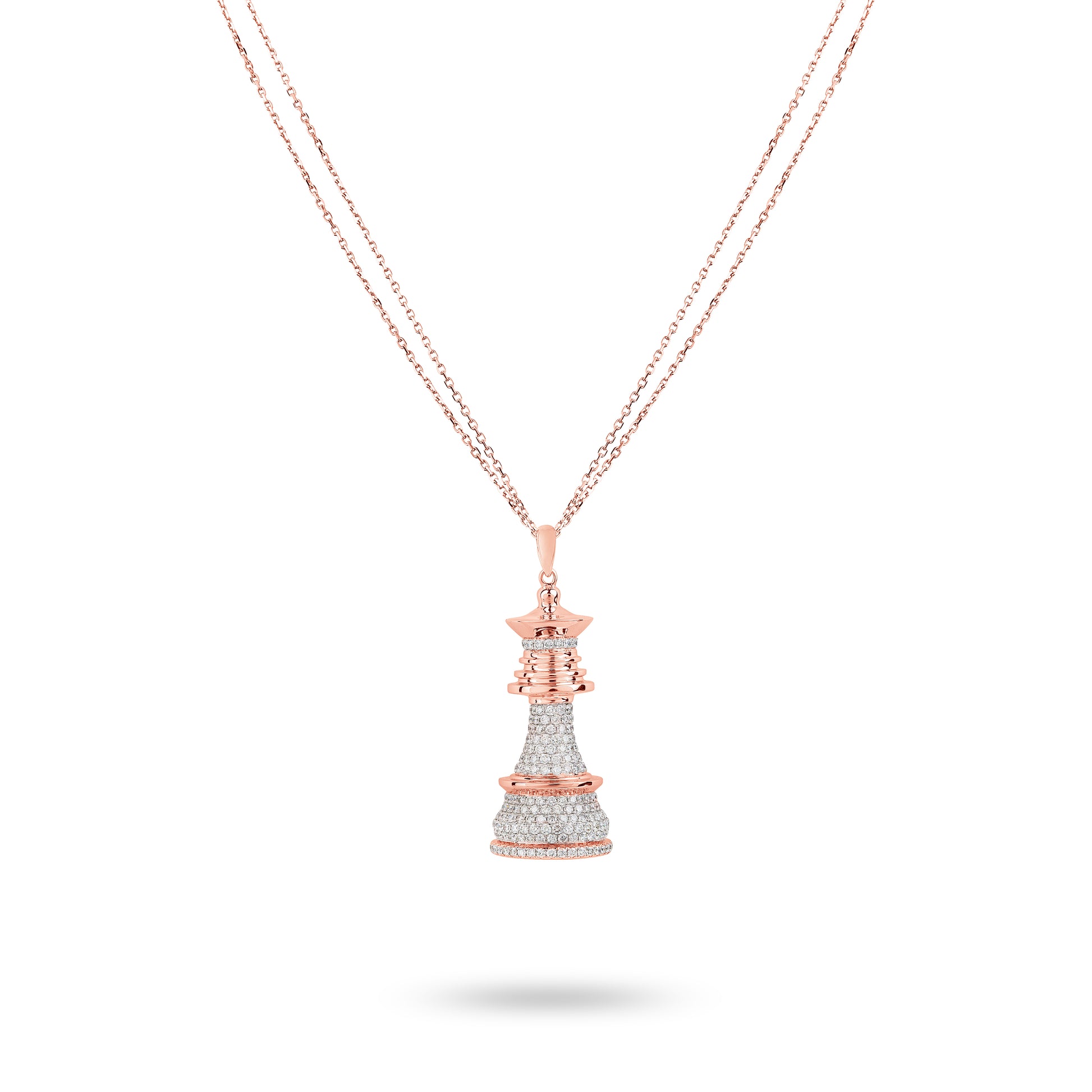 The Queen Power - Rose Gold White Diamonds Necklace - Ksenia Mirella Jewellery