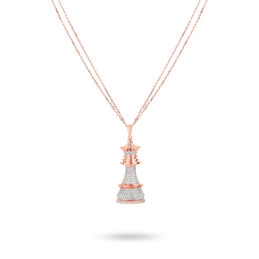 The Queen Power - Rose Gold White Diamonds Necklace - Ksenia Mirella Jewellery