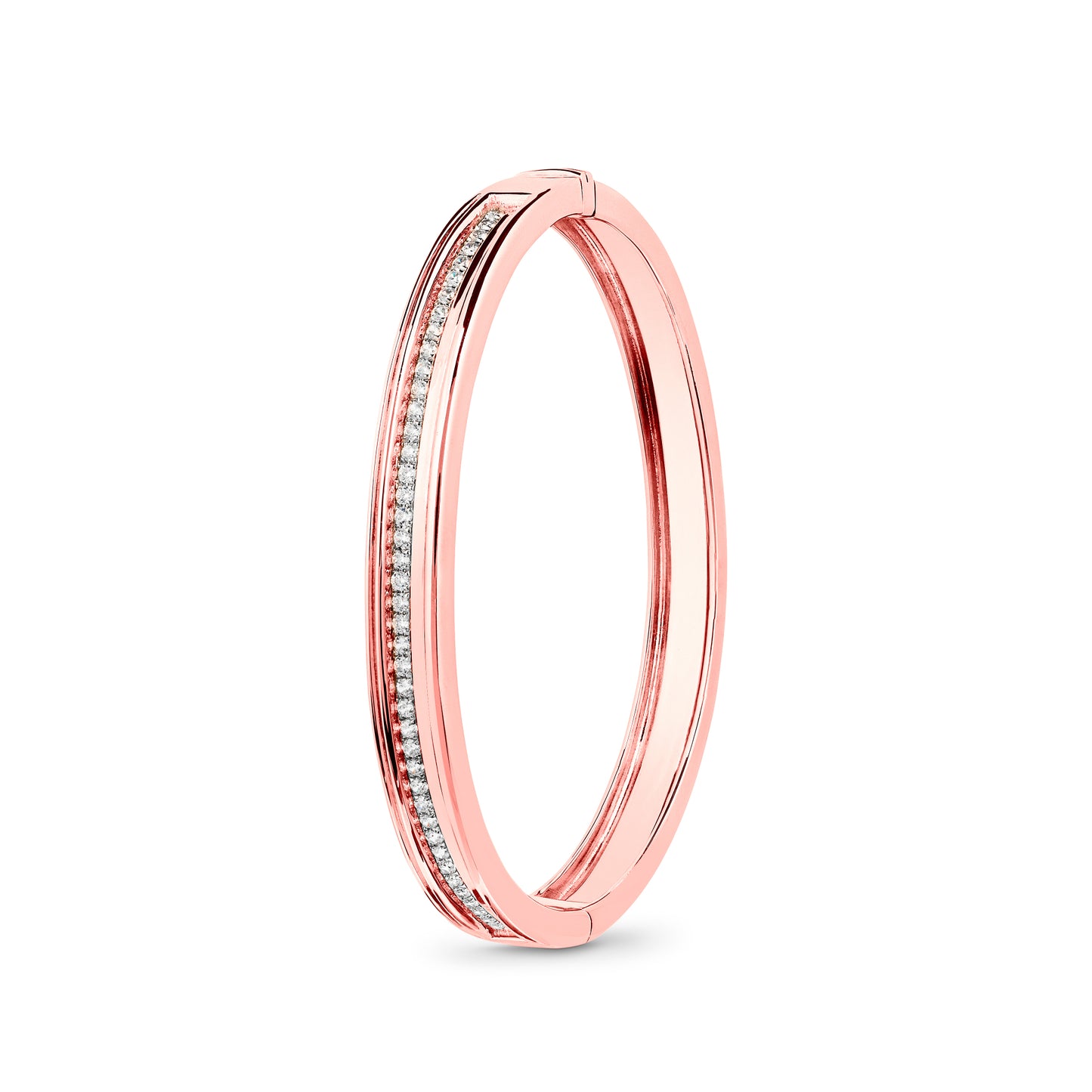 Regina - Rose Gold White Diamond Bangle - Ksenia Mirella Jewellery