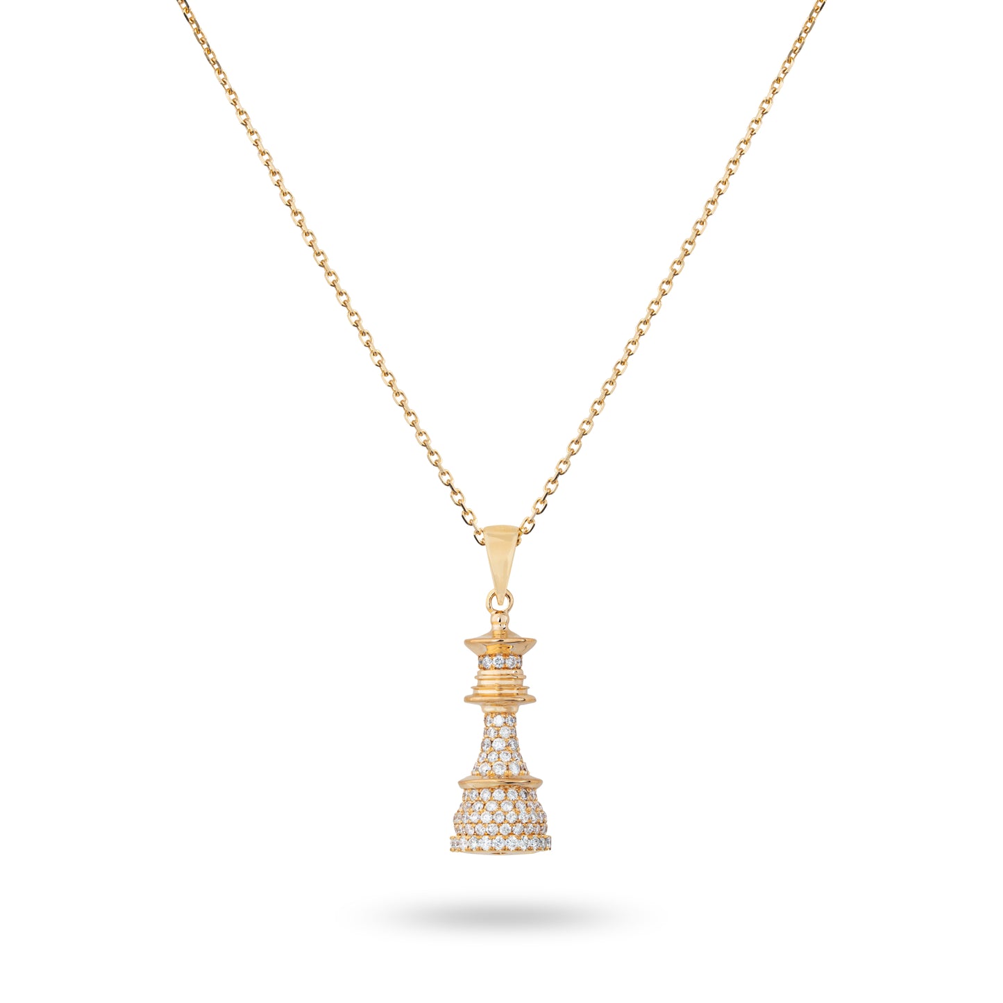 The Queen Power - Yellow Gold White Diamonds Necklace - Ksenia Mirella Jewellery