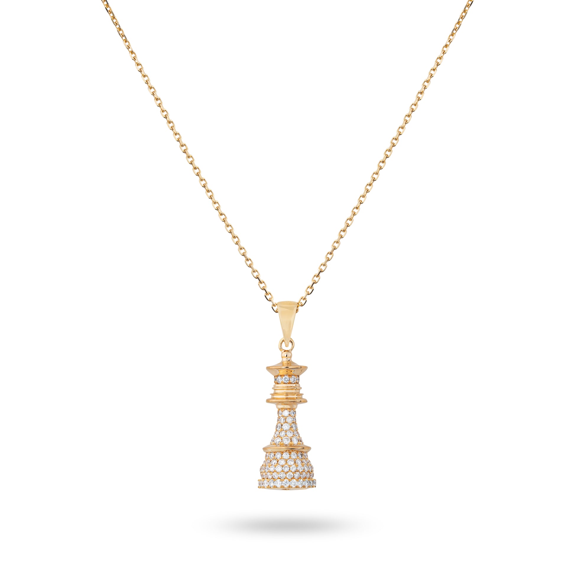 The Queen Power - Yellow Gold White Diamonds Necklace - Ksenia Mirella Jewellery