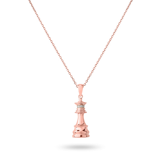 The Queen Power - Rose Gold White Diamonds Necklace - Ksenia Mirella Jewellery