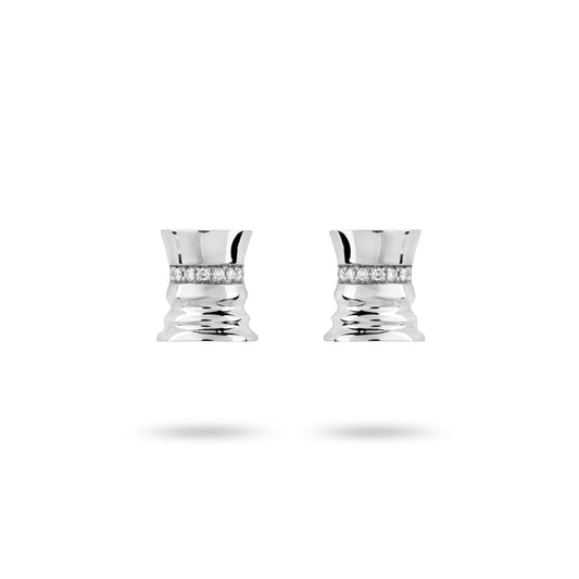 The Queen - White Gold White Diamonds Studs - Ksenia Mirella Jewellery