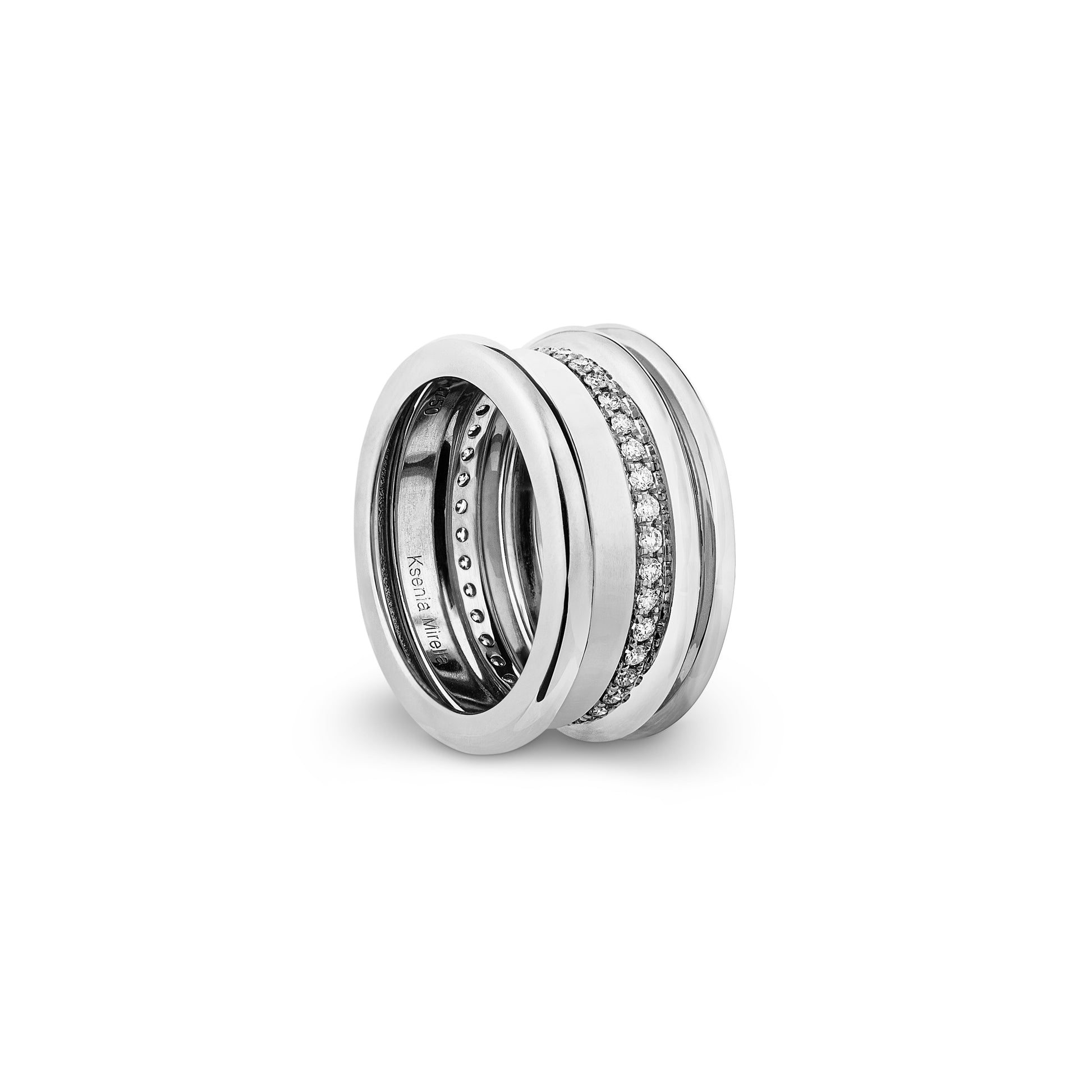 Regina - White Gold White Diamonds Ring - Ksenia Mirella Jewellery