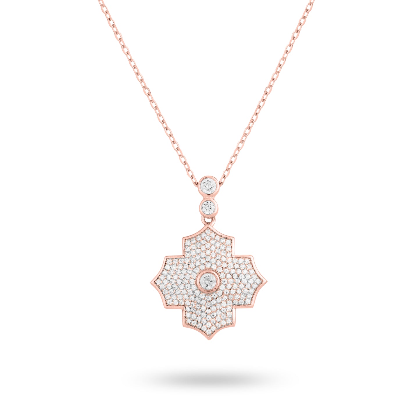 Regal Amulet- Rose Gold Pave Necklace - Ksenia Mirella Jewellery